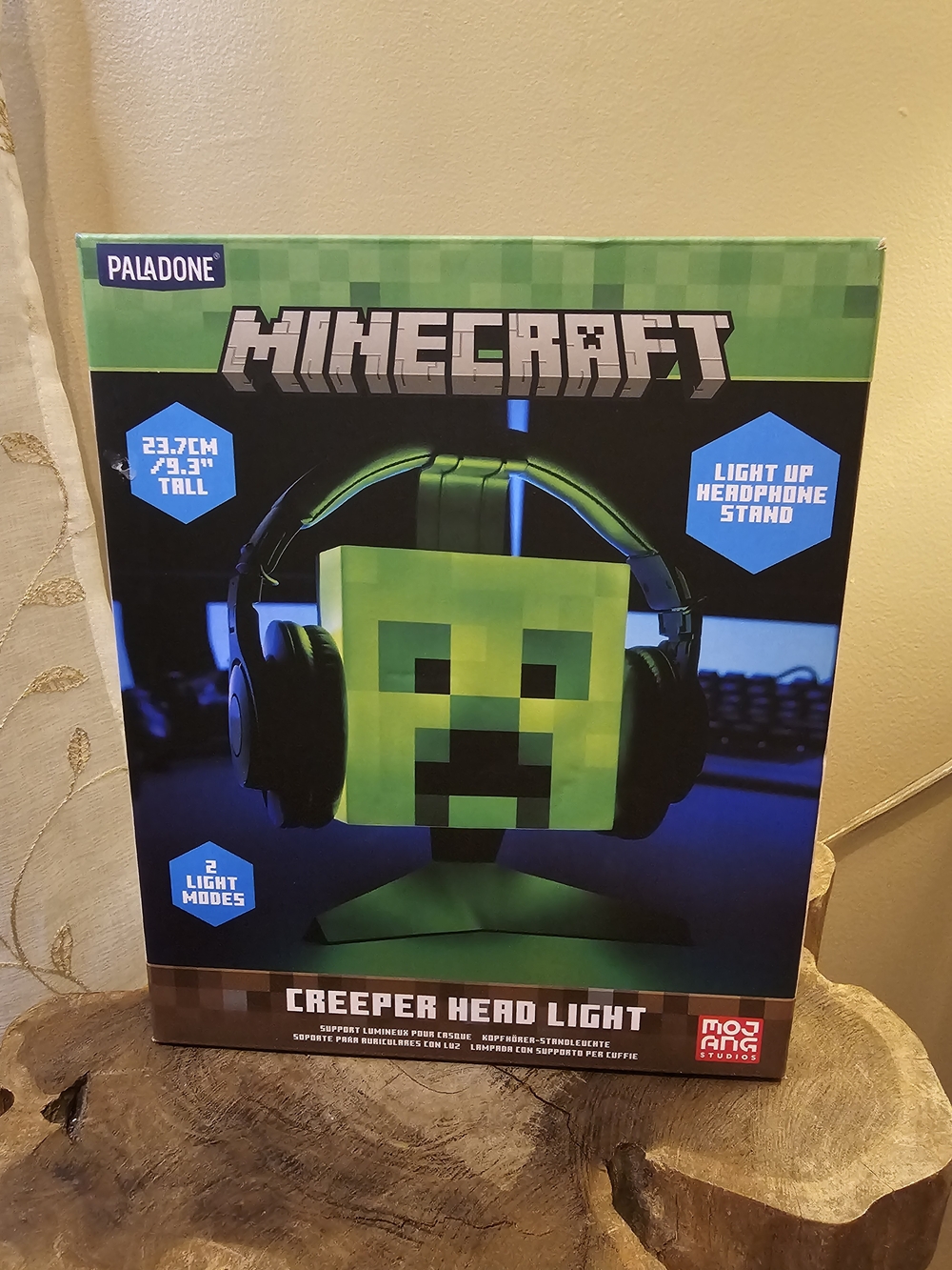 Minecraft Creeper Head Light And Headphone Stand-green